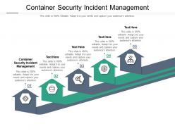 Container security incident management ppt powerpoint presentation show examples cpb