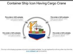 Container ship icon having cargo crane