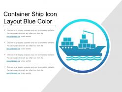 Container Ship Icon Layout Blue Color