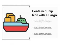 Container ship icon with a cargo