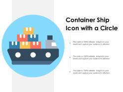 Container ship icon with a circle