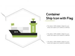 Container ship icon with flag