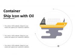 Container Ship Icon With Oil
