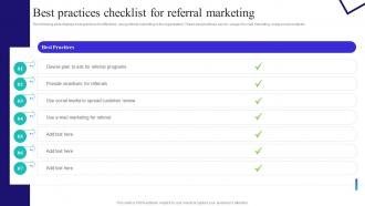 Content And Inbound Marketing Strategy Best Practices Checklist For Referral Marketing