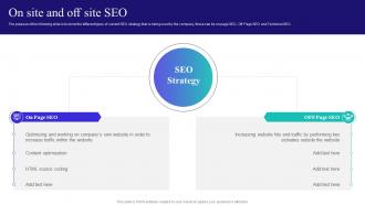 Content And Inbound Marketing Strategy On Site And Off Site SEO Ppt Diagram Ppt
