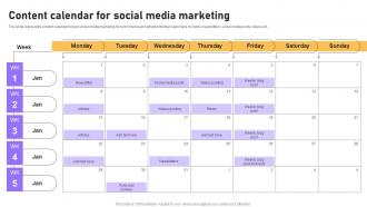 Content Calendar For Social Media Marketing B2b E Commerce Platform Management