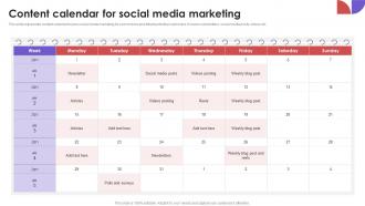 Content Calendar For Social Media Marketing Business To Business E Commerce Management