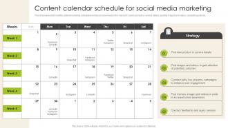 Content Calendar Schedule For Social Media Marketing Introduction To Shopper Advertising MKT SS V
