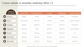 Content Calendar To Streamline Marketing Efforts Creating Content Marketing Strategy