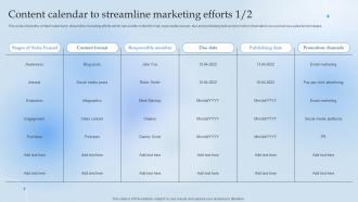 Content Calendar To Streamline Marketing Efforts Leverage Content Marketing For Lead