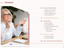 Content coaching need assessment ppt powerpoint presentation visual aids slides