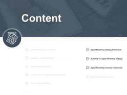 Content Digital Marketing Strategy Framework Ppt Powerpoint Presentation File