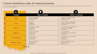 Content Distribution Plan For Brand Promotion Market Branding Strategy For New Product Launch Mky SS