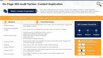 Content Duplication Issues In On Page SEO Audit Edu Ppt