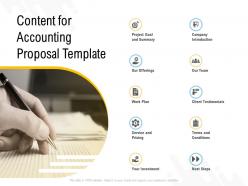 Content for accounting proposal template ppt powerpoint presentation slides templates