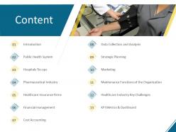 Content hospital management ppt outline slide