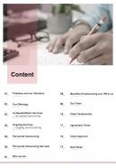 Content Human Resource Outsourcing Services Proposal One Pager Sample Example Document