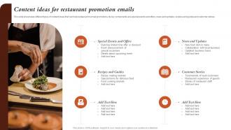 Content Ideas For Restaurant Promotion Emails Marketing Activities For Fast Food