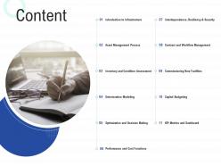 Content infrastructure construction planning and management ppt summary