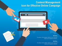 Content management icon for effective online campaign