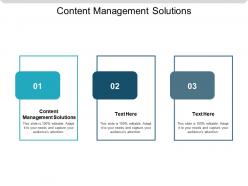 Content management solutions ppt powerpoint presentation slides brochure cpb