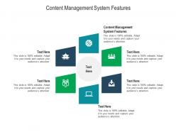 Content management system features ppt powerpoint presentation outline shapes cpb