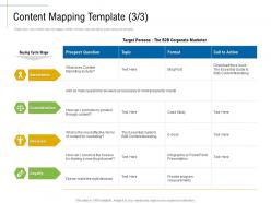 Content mapping template presentation marketing roadmap ideas acquiring customers ppt elements