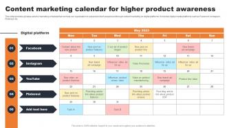 Content Marketing Calendar For Higher Product Evaluating Consumer Adoption Journey