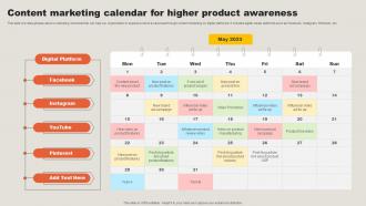 Content Marketing Calendar For Higher Product Key Adoption Measures For Customer
