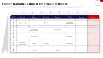 Content Marketing Calendar For Product Implementing Multi Level Marketing Potential Customers MKT SS