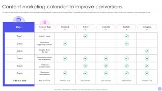 Content Marketing Calendar To Improve Conversions