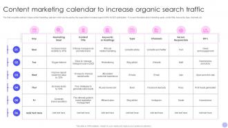 Content Marketing Calendar To Increase Organic Search Traffic