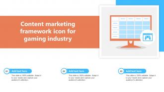 Content Marketing Framework Icon For Gaming Industry