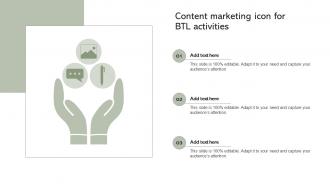 Content Marketing Icon For BTL Activities