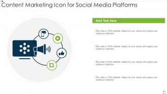 Content Marketing Icon For Social Media Platforms