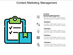 Content marketing management ppt powerpoint presentation gallery information cpb