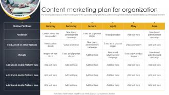 Content Marketing Plan For Organization Go To Market Strategy For B2c And B2c Business And Startups