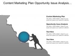 Content marketing plan opportunity issue analysis strategy formulation
