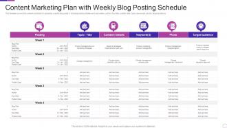 Content Marketing Plan With Weekly Blog Posting Schedule