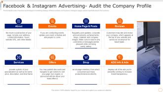 Content Marketing Playbook Facebook And Instagram Advertising Audit The Company Profile