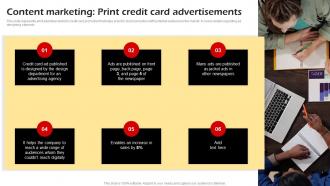 Content Marketing Print Credit Card Advertisements Building Credit Card Promotional Campaign Strategy SS V