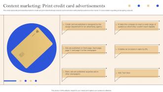 Content Marketing Print Credit Card Advertisements Implementation Of Successful Credit Card Strategy SS V