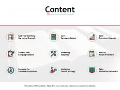 Content marketing roadmap sales c299 ppt powerpoint presentation professional examples