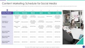Content marketing schedule increasing brand awareness messaging distinction strategy