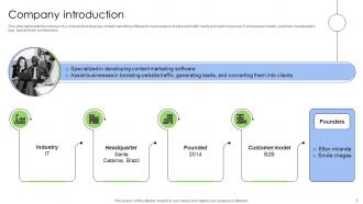 Content Marketing Software Investor Funding Elevator Pitch Deck Ppt Template Designed Graphical