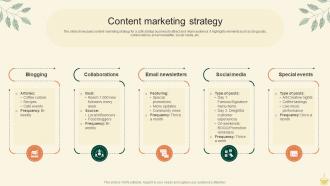 Content Marketing Strategy Cafe Startup Go To Market Strategy GTM SS