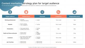 Content Marketing Strategy Plan For Digital Advertisement Plan For Successful Marketing