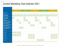 Content marketing task calendar 2021 marketing roadmap ideas acquiring customers ppt topics
