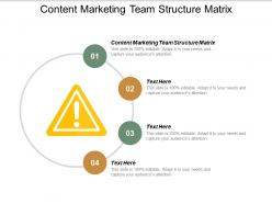 Content marketing team structure matrix ppt powerpoint presentation outline example introduction cpb