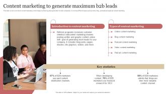 Content Marketing To Generate Maximum B2b Leads B2b Demand Generation Strategy